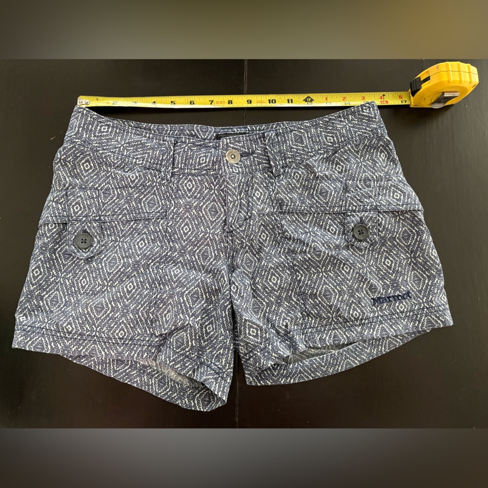 Marmot Blue Patterned Women Shorts Cargos